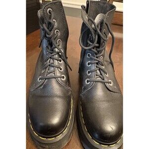 Dr. Martens Jadon Platform Leather Women's Boot - Black Polished Smooth,...